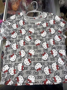 Hello Kitty Gray Tee with Red Accents